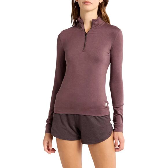 Vuori Dark Mauve Halo Essential Half Zip Pullover Sweatshirt XL Athleisure - Picture 2 of 8